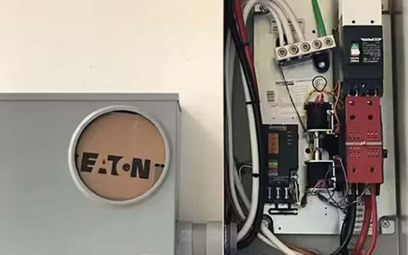 New 200-amp service panel upgrade with organized circuit wiring.